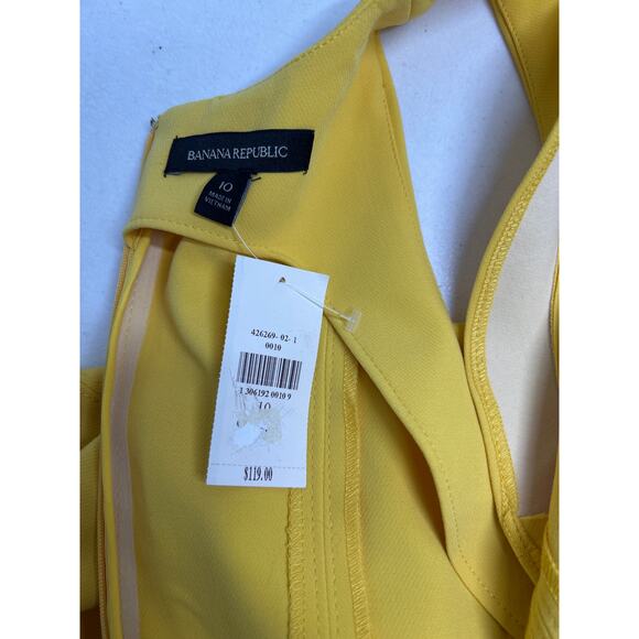 Banana Republic Yellow Fit and Flare Knee Length Dress. Size 10 NWT - Picture 4 of 5